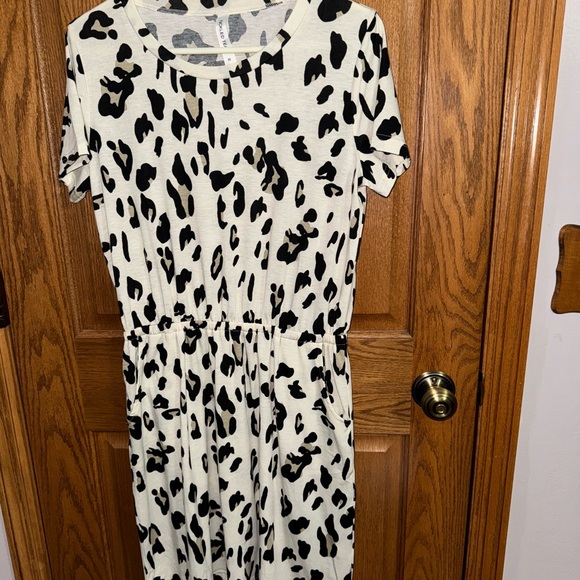 Tickled Teal Black and White Midi Sundress - Picture 1 of 2